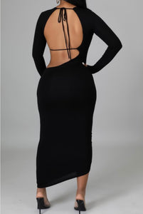 BeBe, asymmetrical cut backless dress