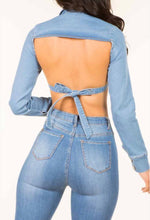 Load image into Gallery viewer, Bre, backless denim top
